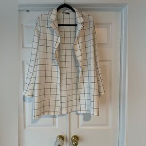 Women's White Checkered Coat